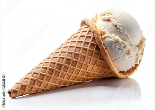 Obraz Ice Cream Cone on White Background