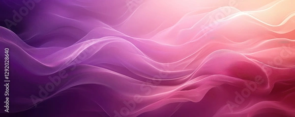Obraz Flowing abstract waves in vibrant purple hues digital art modern aesthetic creative environment