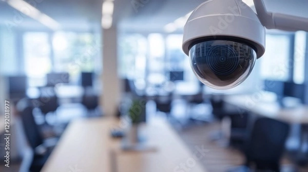 Fototapeta Modern Office Workspace with Soft Light and Motion Blur