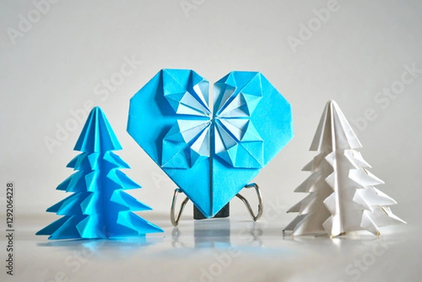 Fototapeta Handcrafted Paper Heart, A Symbol of Affection
