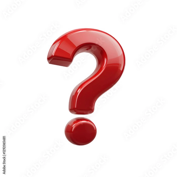 Fototapeta red question mark isolated on white background
