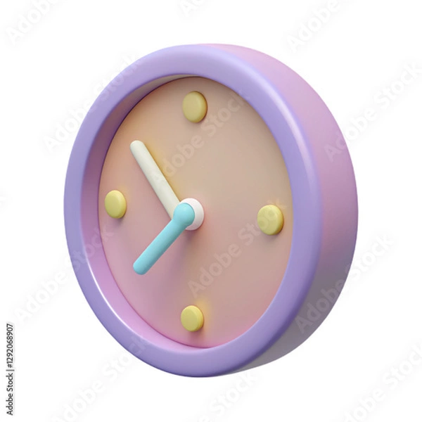 Obraz Pastel Office Supplies 3D Icons – Aesthetic Stationery, Technology & Workspace Essentials for Modern Productivity | Transparent Background