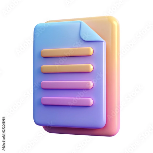 Obraz Pastel Office Supplies 3D Icons – Aesthetic Stationery, Technology & Workspace Essentials for Modern Productivity | Transparent Background