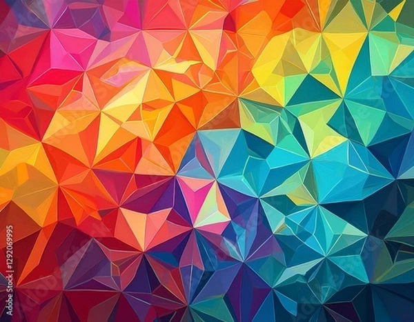 Fototapeta abstract geometric polygons vibrant multicolored polygons create a dynamic low poly abstract background
