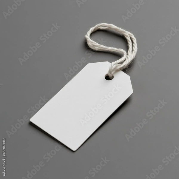 Fototapeta white tag on gray background.