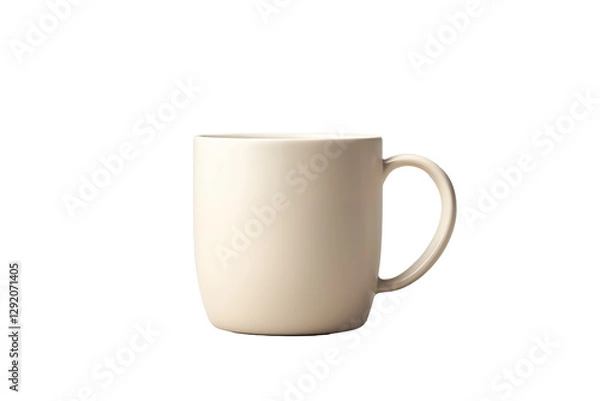 Fototapeta A minimalist design featuring a beige mug isolated on a transparent background, perfect for beverage-related graphics.