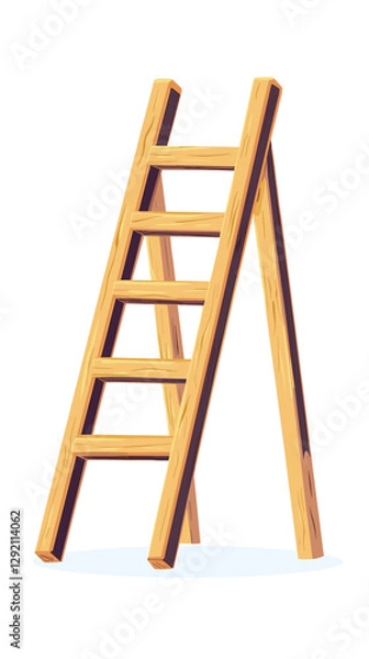 Fototapeta Ladder stair clipart Cartoon of ladders stairs vector icon for web design isolated on white background