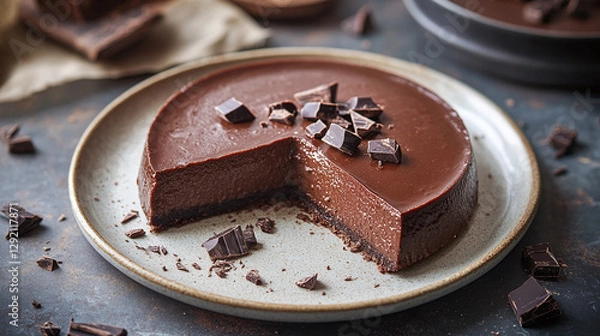 Obraz Flan de Chocolate - Chocolate flan, rich and decadent.