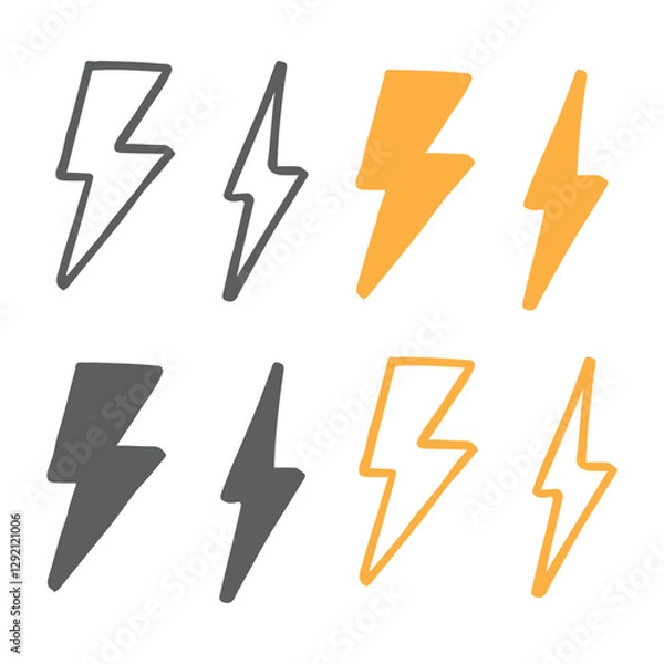 Obraz Bold Lightning Bolt Icon Designs