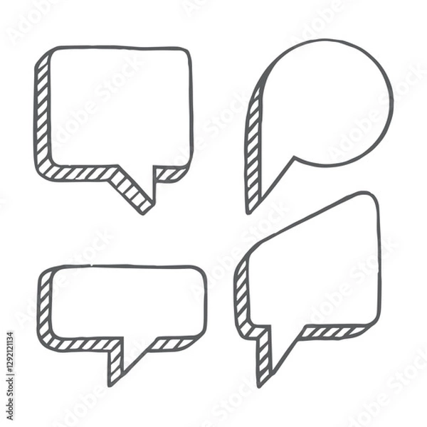 Obraz Sketch Style Speech Bubble Icons