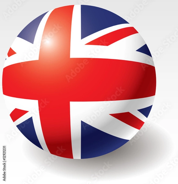 Obraz United Kingdom flag texture on ball. Design element.