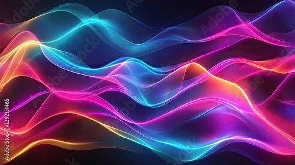 Fototapeta Neon Shadow Rectangle Background: Neon shadow rectangle background isolated on transparent background.