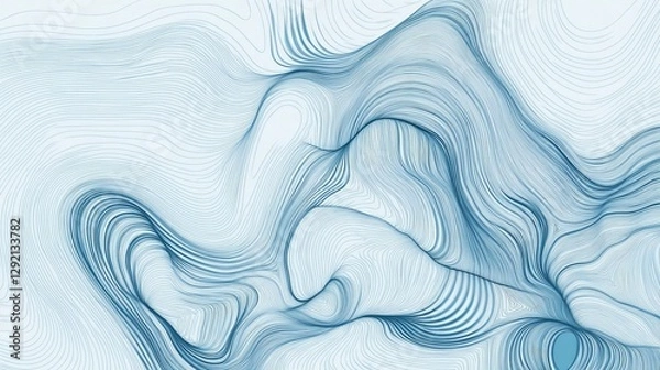 Fototapeta Abstract Blue Wave Lines Background Modern Digital Art Design Elegant Swirling Texture Pattern Graphic Illustration Artistic Flowing Lines Smooth     