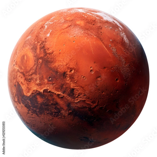 Fototapeta mars planet isolated on white background