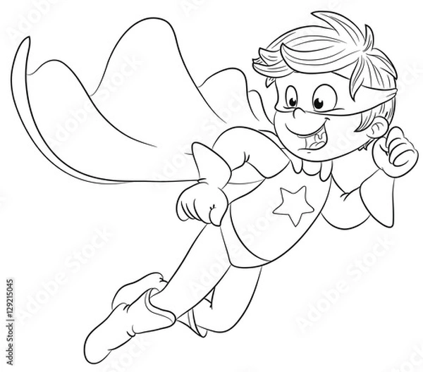 Obraz Vektor Illustration eines starken Superhelden