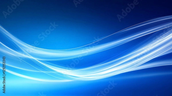 Obraz Abstract blue background with flowing light waves creating a serene and calming atmosphere