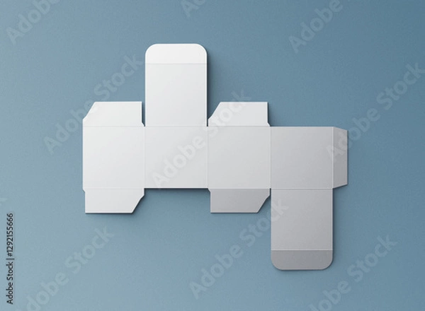 Fototapeta Blank Packaging Box Die Cut Template on Minimalist Background