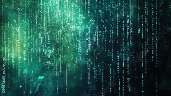 Obraz abstract and stylish green blue background for an AI Security testing tool. Make the colors muted enough that we can put text in the foreground and have it be readable
