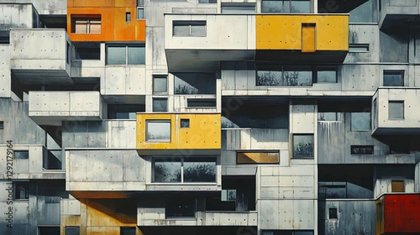 Obraz Urban architectural density against atmospheric backdrops