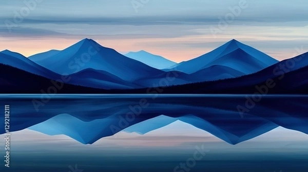 Fototapeta  Mountains, Lake, Sunset, Clouds