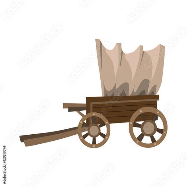 Fototapeta carriage flat icon