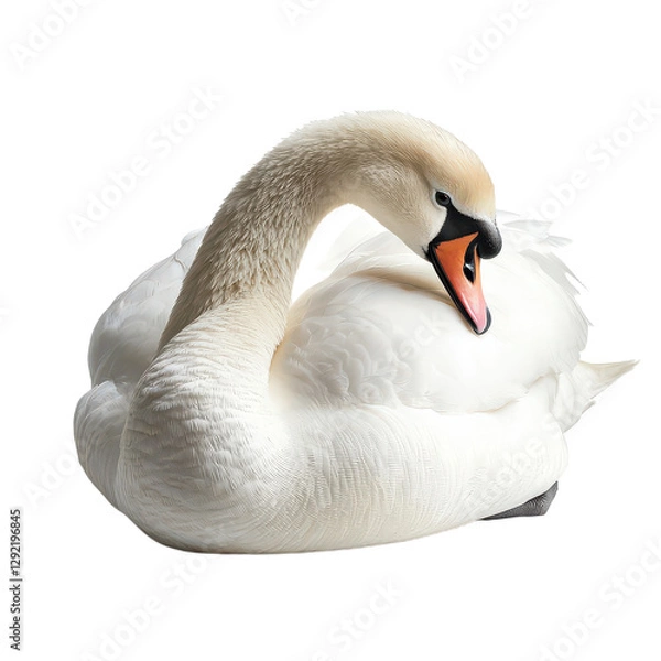 Obraz Swan isolated on transparent png background