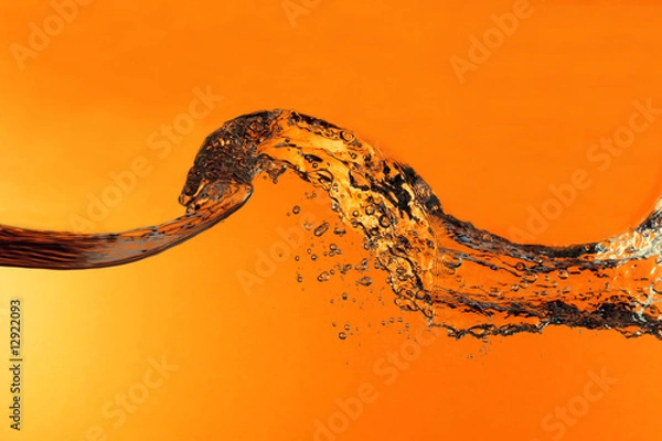 Obraz Isolated water wave against orange background