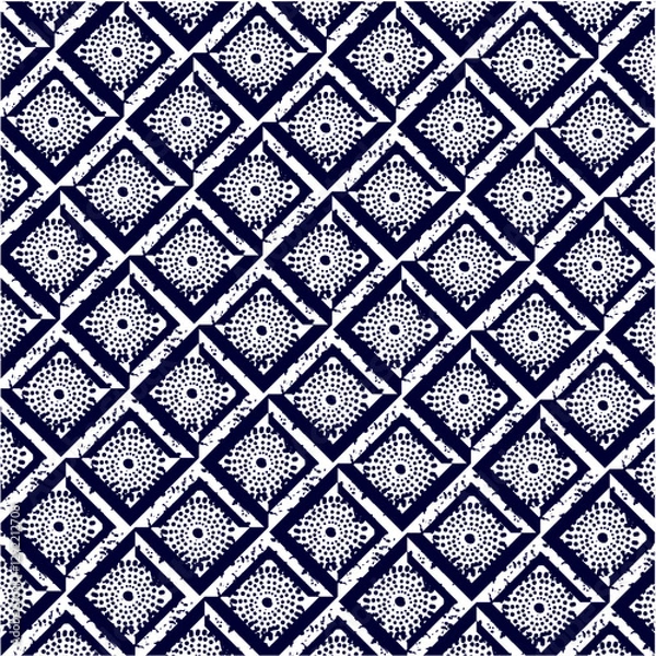 Obraz Sprayed geometric squares and triangles pattern
