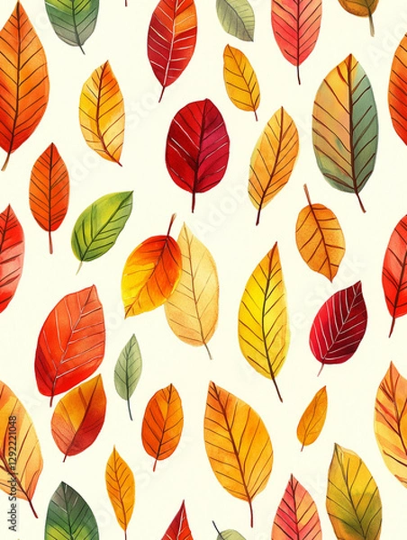 Obraz autumn leaves seamless pattern