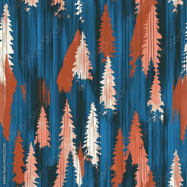 Obraz seamless pattern with pine trees
