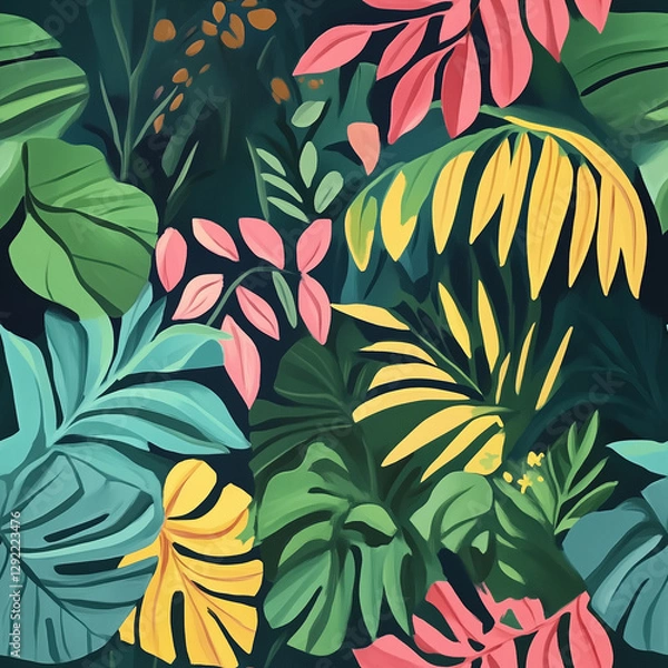 Obraz seamless pattern with leaves and ferns
