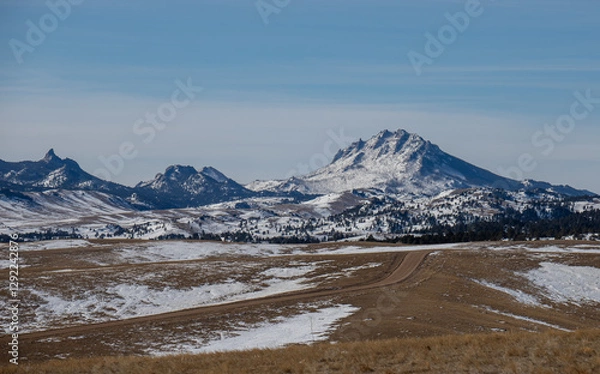 Obraz snow covered mountains in winter