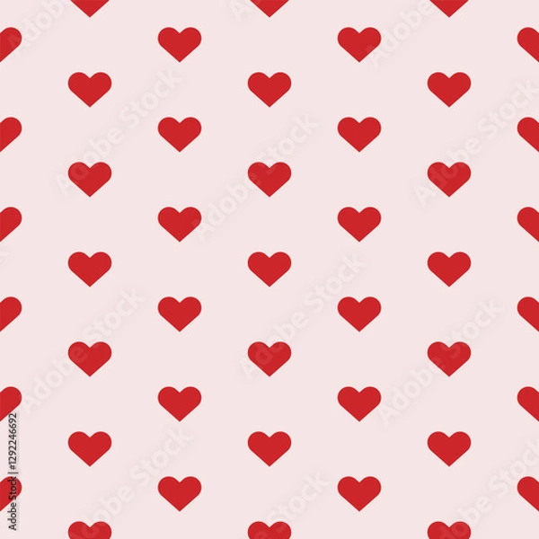 Obraz Vector abstract pattern with red hearts, illustration for Valentine’s day, birthday, wedding print.