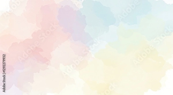 Fototapeta Soft pastel watercolor background with gentle brush strokes and organic textures