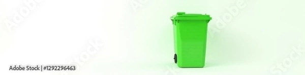 Obraz Isolated light green recycle bin on white, showing garbage , trash, garbage, metal