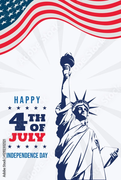 Obraz Happy independence day 4 th july, United states of america day.