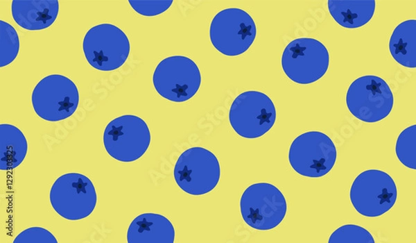 Obraz Cute blueberry fruits pattern background vector design
