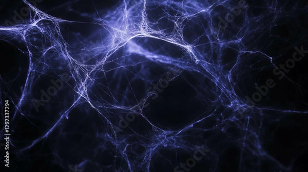 Fototapeta Mysterious spiderweb pattern in dark atmosphere for creative background designs