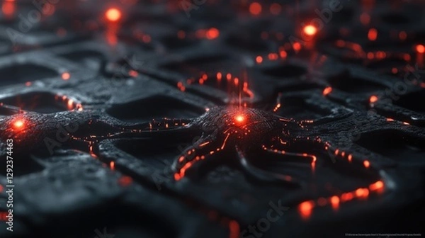 Obraz Brainwave synchronization concept with a high-tech digital processor interpreting neural data.