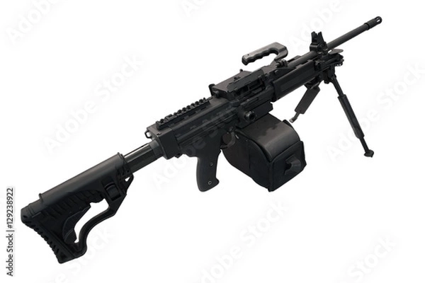 Obraz Machine gun isolated on white