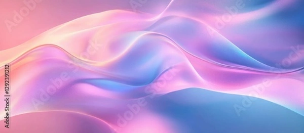 Obraz Abstract Dreamy Background with Fluid Curves in Pastel Pink and Blue Tones