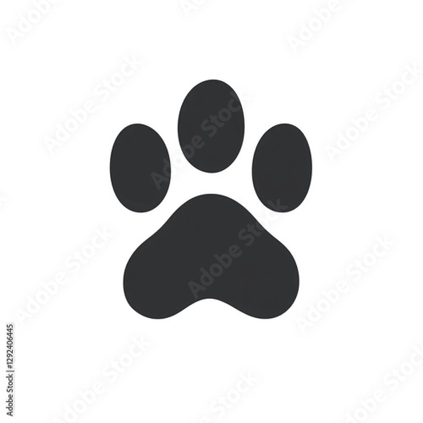 Fototapeta paw print icon on white and transparent background, PNG.