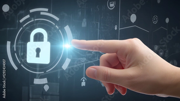 Fototapeta digital security, cybersecurity, data protection, network security, identity verification, online privacy, secure connection, access control, information security, encrypted data, cyber defense, techn