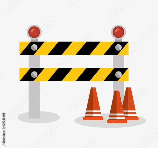Fototapeta fence light construction icon vector illustration design
