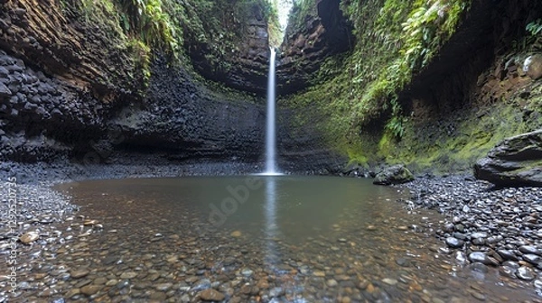 Obraz Serene Waterfall in Lush Tropical Forest