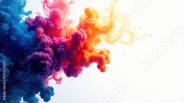 Fototapeta Abstract Colorful Swirling Ink Cloud Design for Visual Art and Design Projects