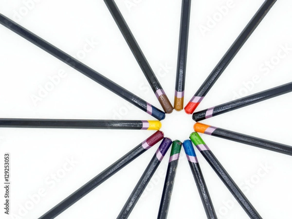 Fototapeta color pancil isolated on a white background