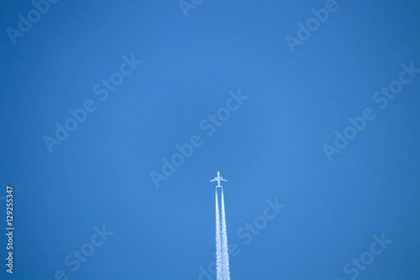 Obraz 飛行機雲　青空