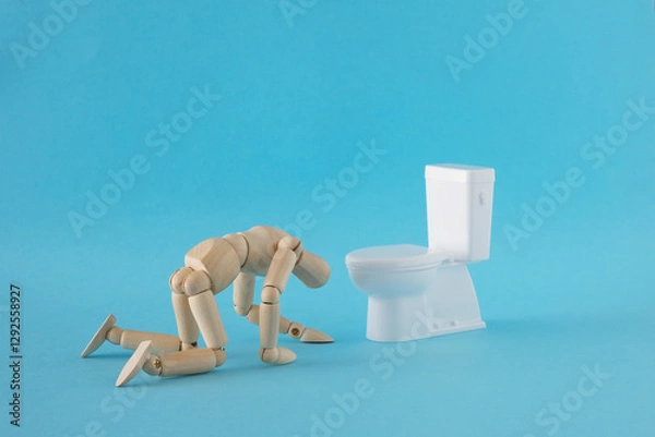 Obraz トイレの前で倒れる人