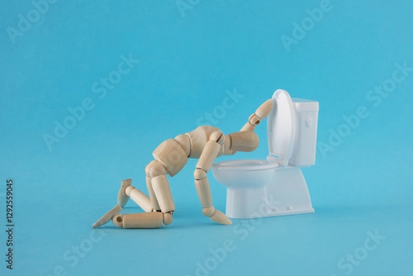 Obraz トイレで嘔吐する人